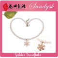 Stylish Christmas Style Pearl 22k Golden Snowflake Necklace